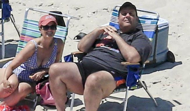 Gov. Chris Christie photographed on a New Jersey beach in 2017 during his ordered shut down of New Jersey beaches (Photo by Andrew Mills/NJ Advance Media via AP)
