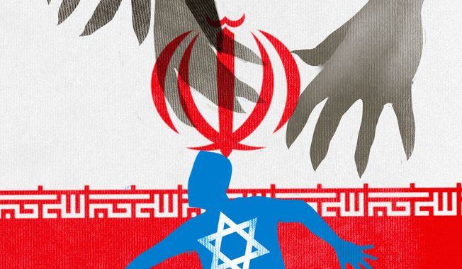Illustration on Iran&#x27;s shadow war against Israel by Linas Garsys/The Washington Times