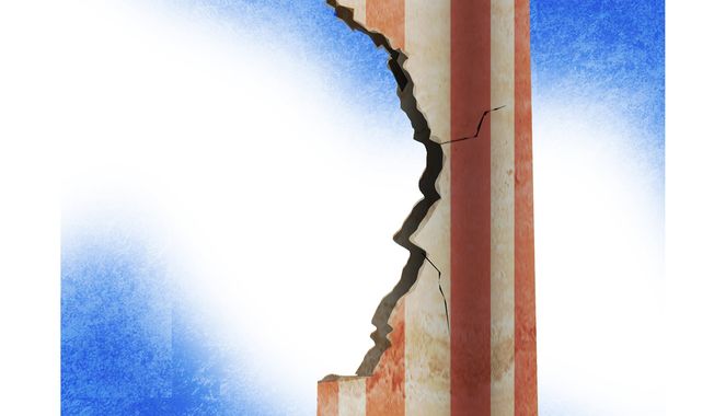Illustration on Democrat attacks on the middle class by Alexander Hunter/The Washington Times