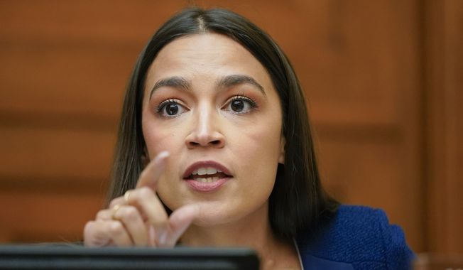 In this file photo, Rep. Alexandria Ocasio-Cortez, D-N.Y., speaks during a hearing on Capitol Hill in Washington, Wednesday, June 8, 2022. (AP Photo/Andrew Harnik, Pool) ** FILE **