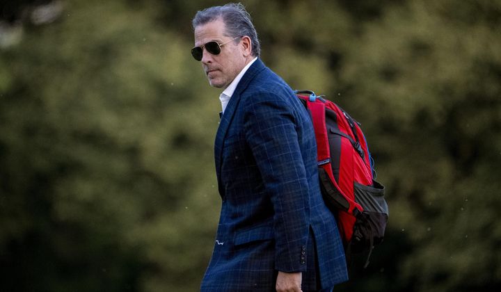Hunter Biden, the son of President Joe Biden, walks from Marine One upon arrival at Fort McNair, June 25, 2023, in Washington. The Republican chairmen of three key House committees are joining forces to probe the Justice Department&#x27;s handling of charges against Hunter Biden after making sweeping claims about misconduct at the agency. (AP Photo/Andrew Harnik, File)
