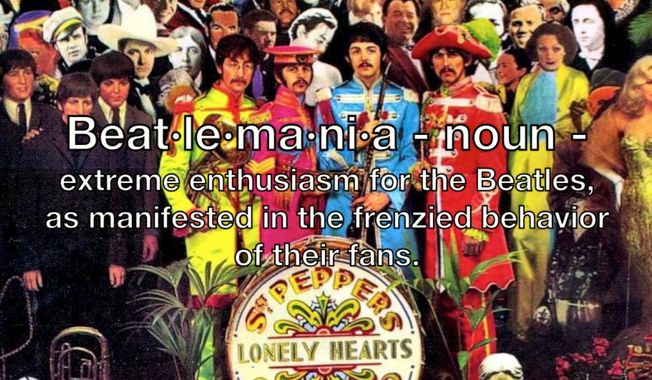 Beat·le·ma·ni·a - noun - extreme enthusiasm for the Beatles, as manifested in the frenzied behavior of their fans.