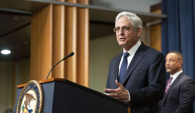 Attorney General Merrick Garland speaks at a press conference to announce arrests and disruptions of the fentanyl precursor chemical supply chain, June 23, 2023 in Washington. The Justice Department has charged dozens of people in several healthcare fraud and prescription drug schemes, including a massive scheme totaling nearly $1.9 billion and a doctor accused of ordering leg braces for patients who had their limbs amputated, officials said Wednesday. (AP Photo/Kevin Wolf) **FILE**