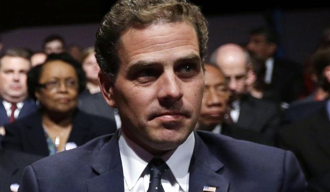 Hunter Biden, son of Vice President Joe Biden, waits for the start of his father&#x27;s debate at Centre College in Danville, Ky., on Oct. 11, 2012. (AP Photo/Pablo Martinez Monsivais) **FILE**