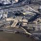 The Pentagon is seen in this aerial view made through an airplane window in Washington, Jan. 26, 2020. U.S. officials tell The Associated Press the number of reported sexual assaults across the military inched up by about 1% last year, as a sharp decline in Army numbers offset large increases in the other three services. (AP Photo/Pablo Martinez Monsivais, File)