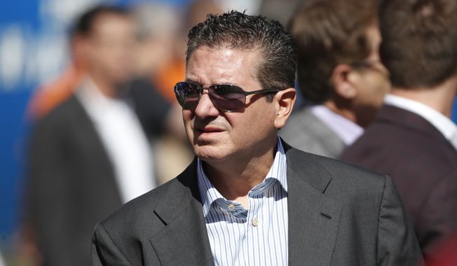 Washington Redskins owner Daniel Snyder walks the sidelines before an NFL football game between the Redskins and the New York Giants, Sunday, Sept. 29, 2019, in East Rutherford, N.J. The Giants won the game 24-3. (Jeff Haynes/AP Images for Panini) ** FILE **