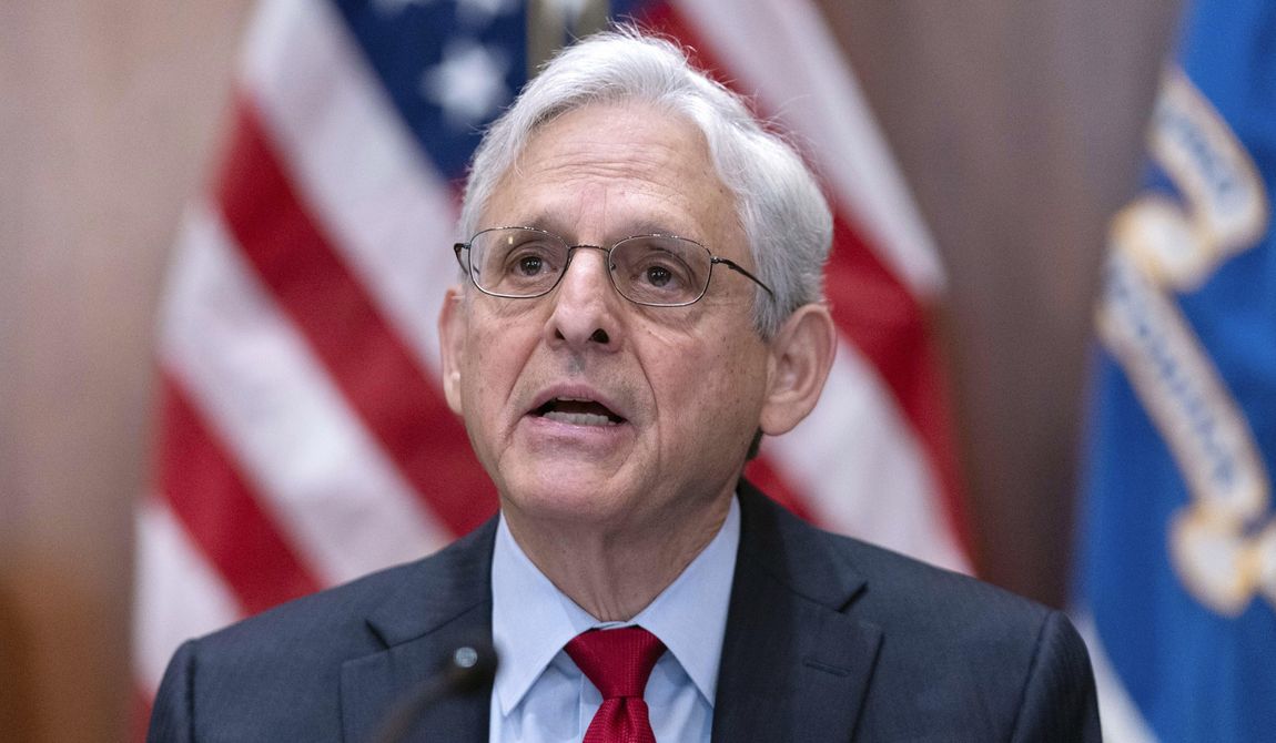 Attorney General Merrick Garland speaks during a meeting with all of the U.S. Attorneys to discuss violent crime reduction strategies at the Department of Justice in Washington, Wednesday, June 14, 2023. (AP Photo/Jose Luis Magana, File)