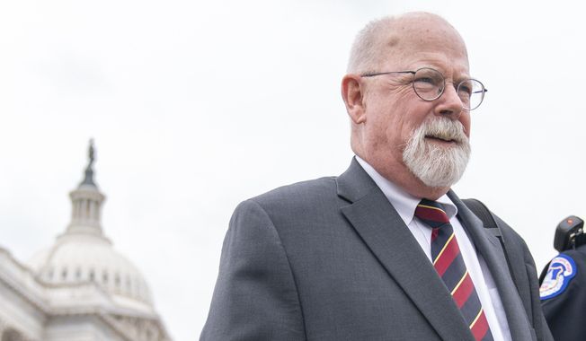 Special Counsel John Durham leaves a closed hearing of the Permanent Select Committee on Intelligence, Tuesday, June 20, 2023, on Capitol Hill in Washington. (AP Photo/Jacquelyn Martin)