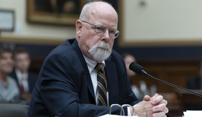 Special Counsel John Durham testifies before the House Judiciary Committee, Wednesday, June 21, 2023, on Capitol Hill in Washington. Durham recently completed his report on the FBI&#x27;s investigation of Trump&#x27;s 2016 campaign. (AP Photo/Jose Luis Magana)
